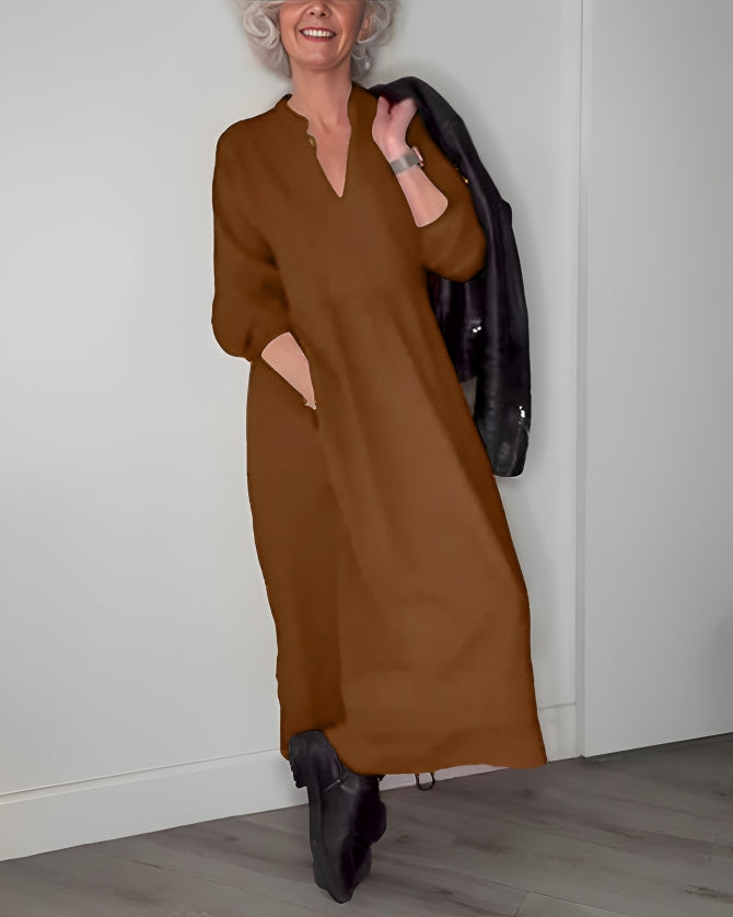 Alena | Elegant Maxi Dress with V-Neck