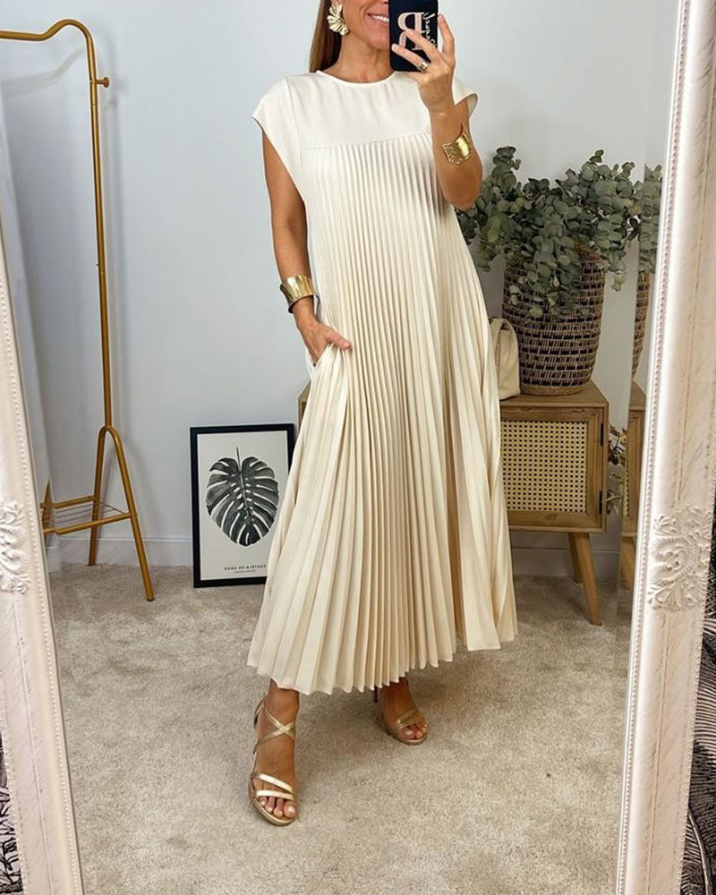 Amelia | Pleated Sleeveless Dress