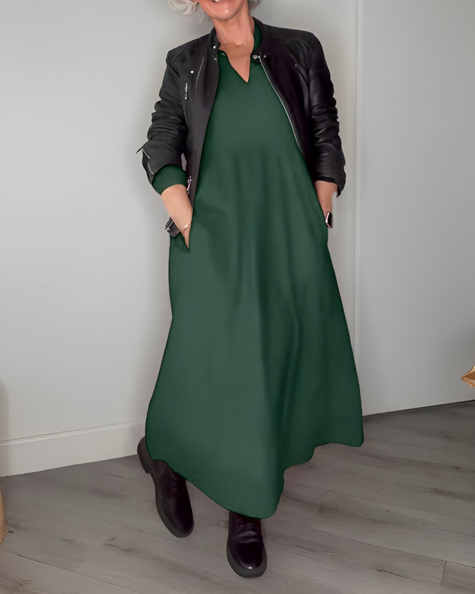 Alena | Elegant Maxi Dress with V-Neck