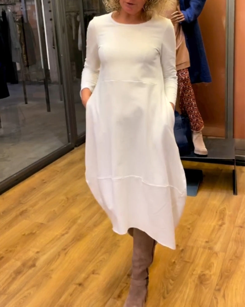 Clara | Autumn Midi Dress with Pockets