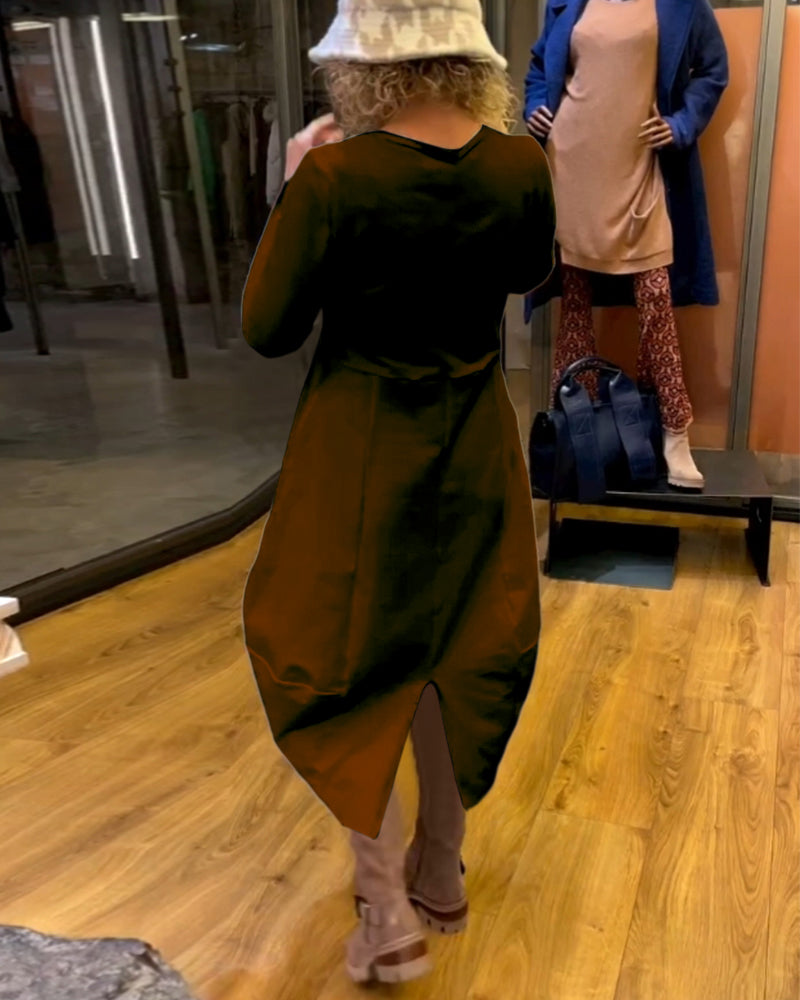 Clara | Autumn Midi Dress with Pockets