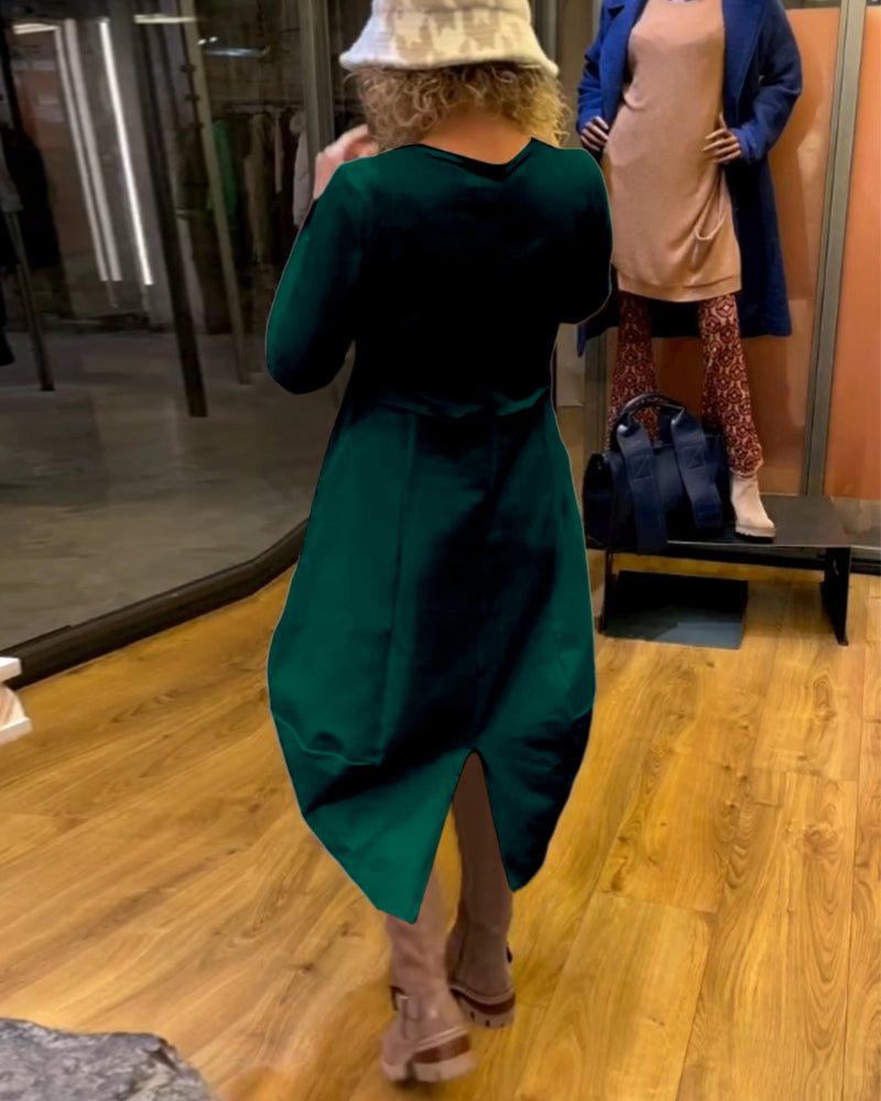 Clara | Autumn Midi Dress with Pockets