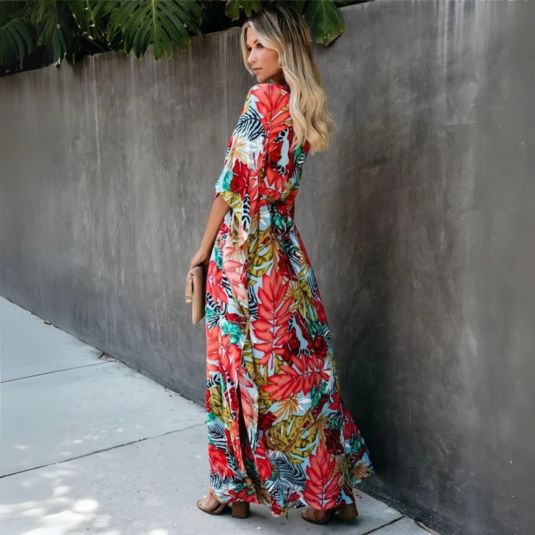 Natalia | Maxi dress with tropical pattern and loose fit