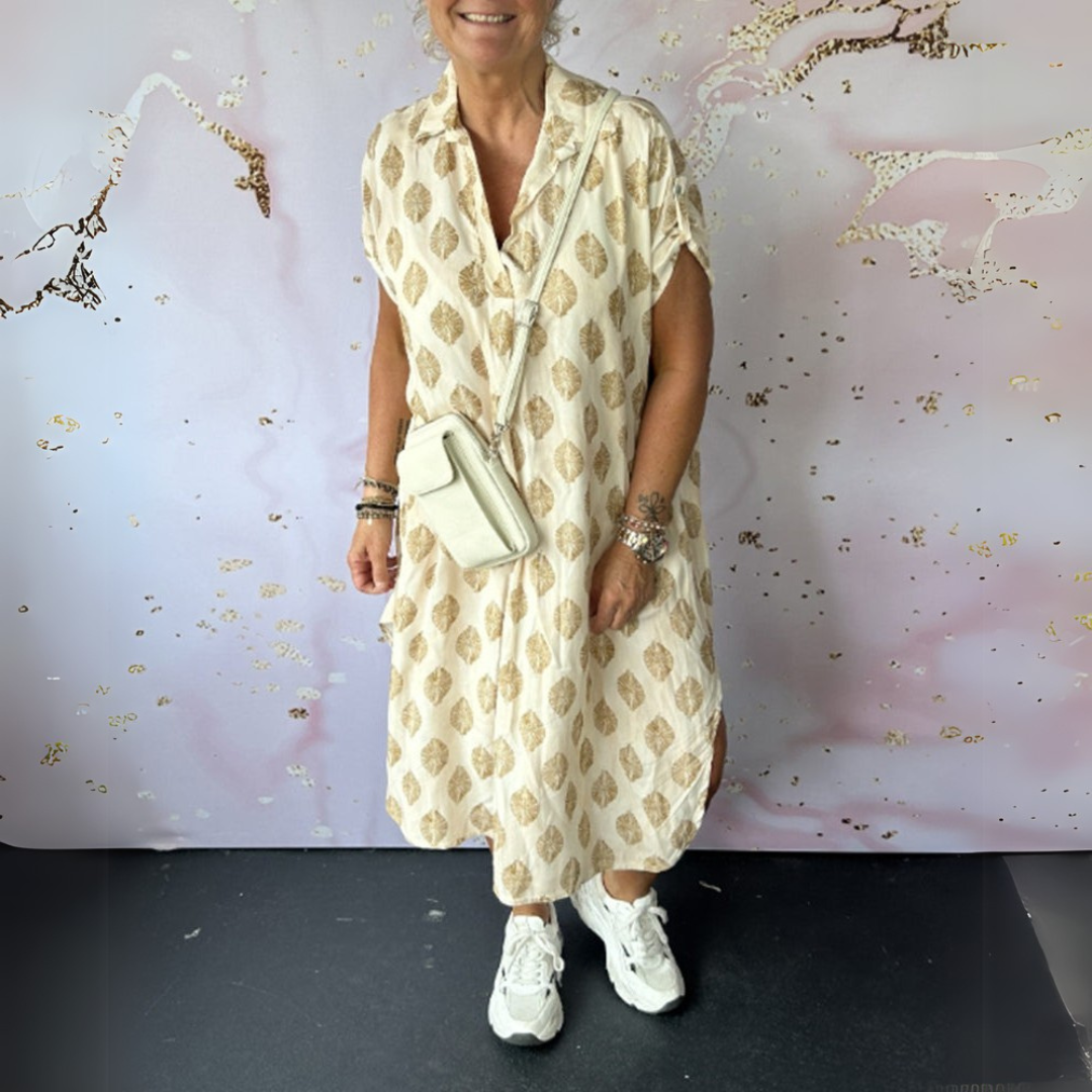 Marta | Elegant summer dress with a collar and short sleeves