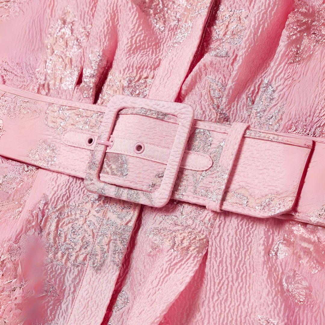 Laurén | Pink Maxi Dress with Embroidery