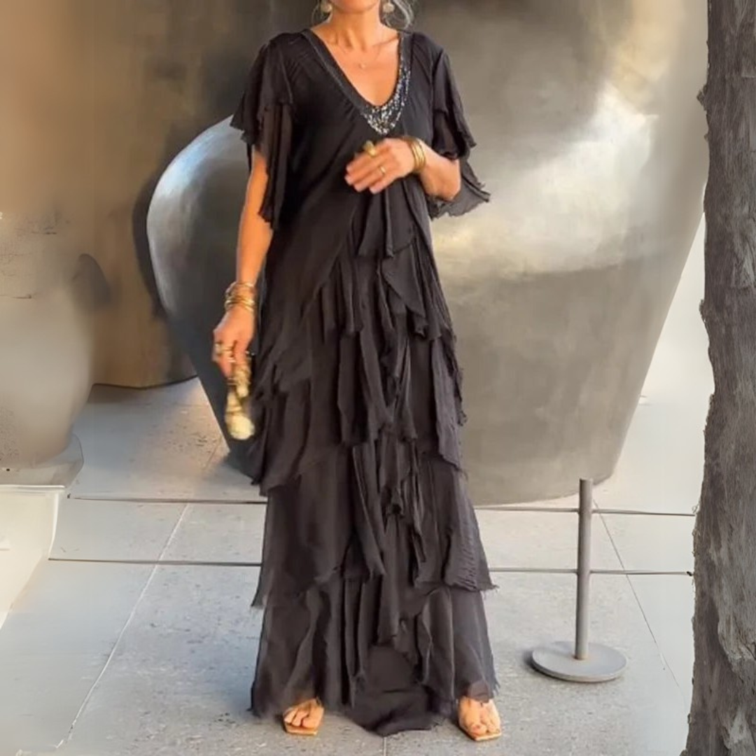 Valerie | Elegant Long Dress with Lace