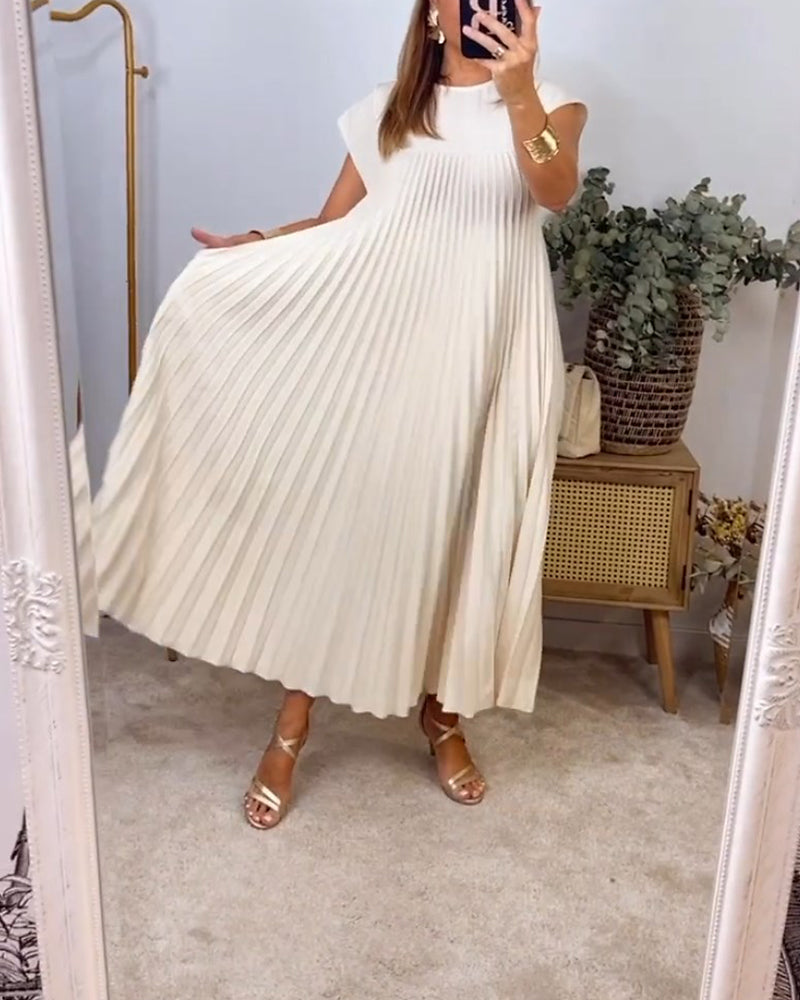 Amelia | Pleated Sleeveless Dress
