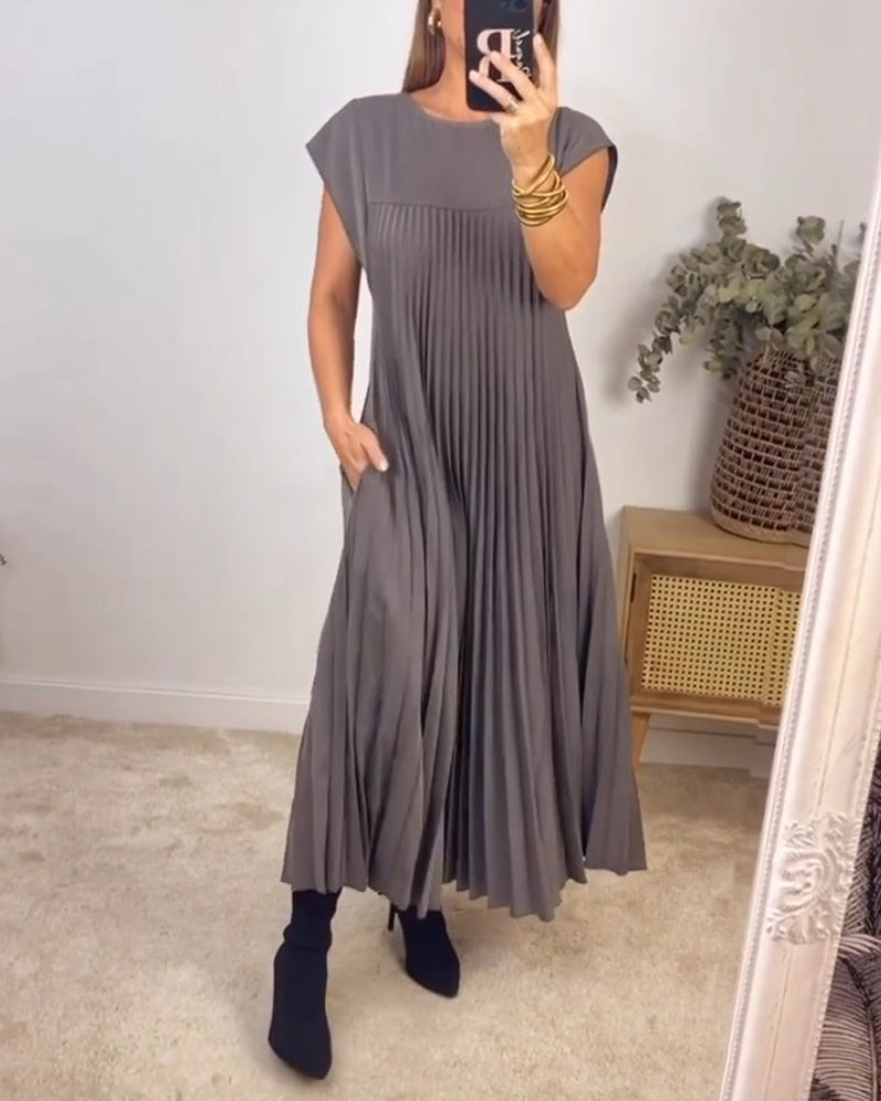 Amelia | Pleated Sleeveless Dress