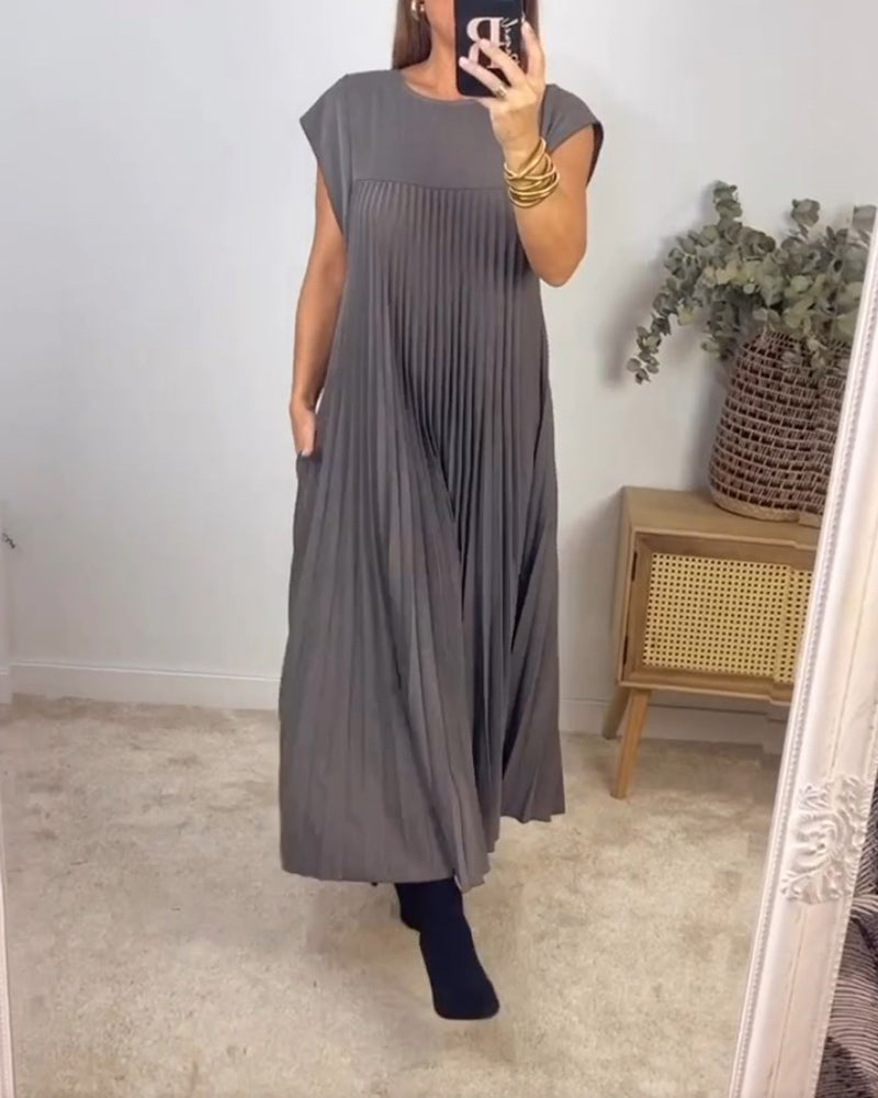 Amelia | Pleated Sleeveless Dress