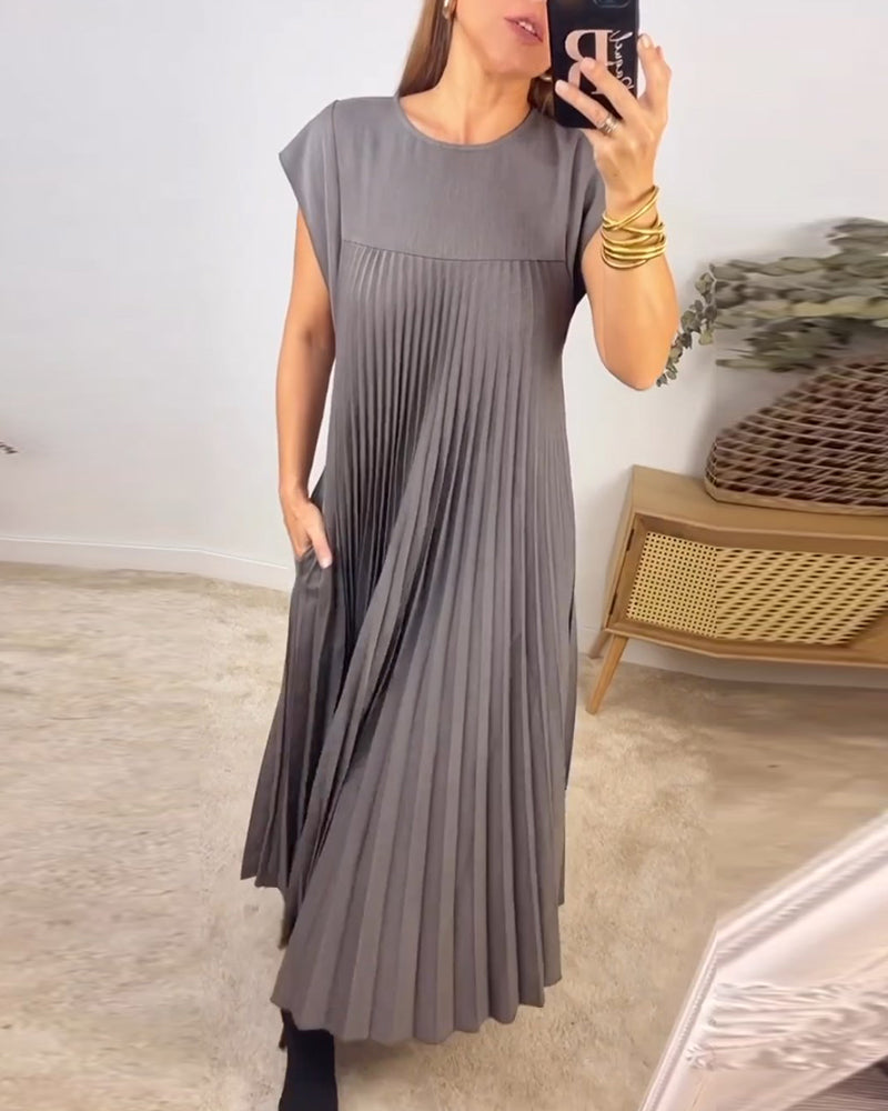Amelia | Pleated Sleeveless Dress