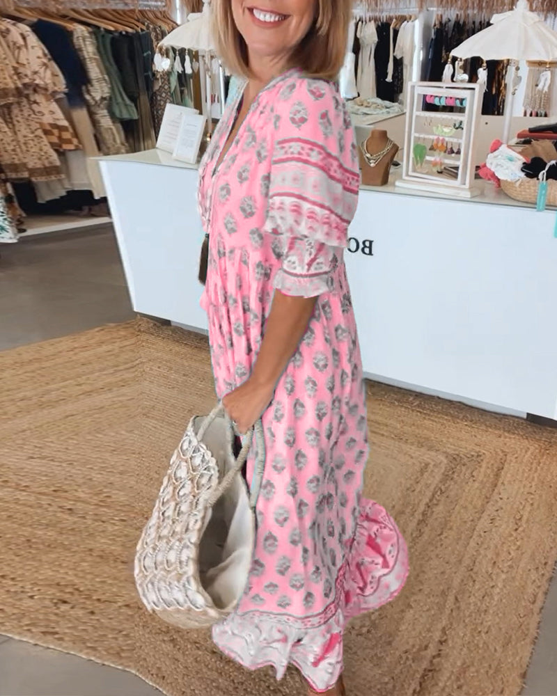 Verona | Stylish dresses with V-neckline and elegant pattern