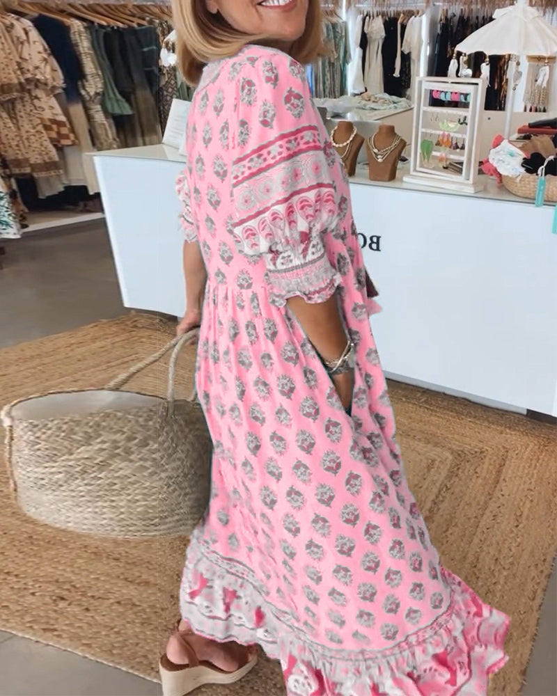 Verona | Stylish dresses with V-neckline and elegant pattern