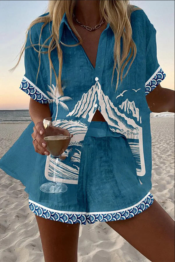 Lys | Short Linen Outfit for Mount Fuji