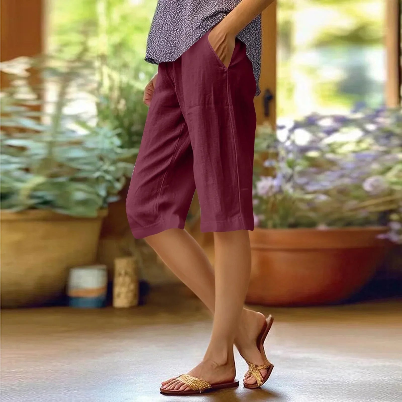 Angel | High Waist Solid Color Casual Pants