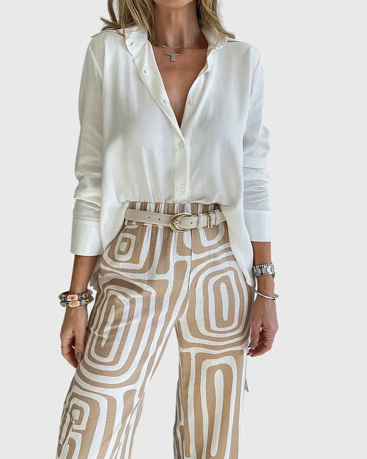 Emilia| Stylish Pants + Free Blouse & Belt
