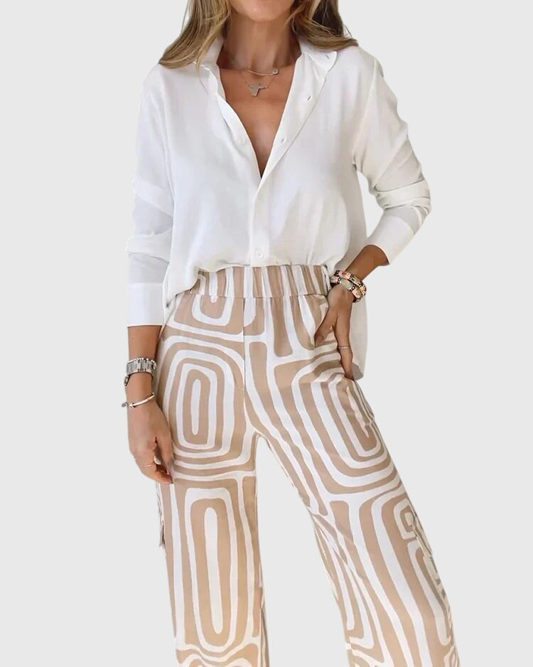 Emilia| Stylish Pants + Free Blouse & Belt