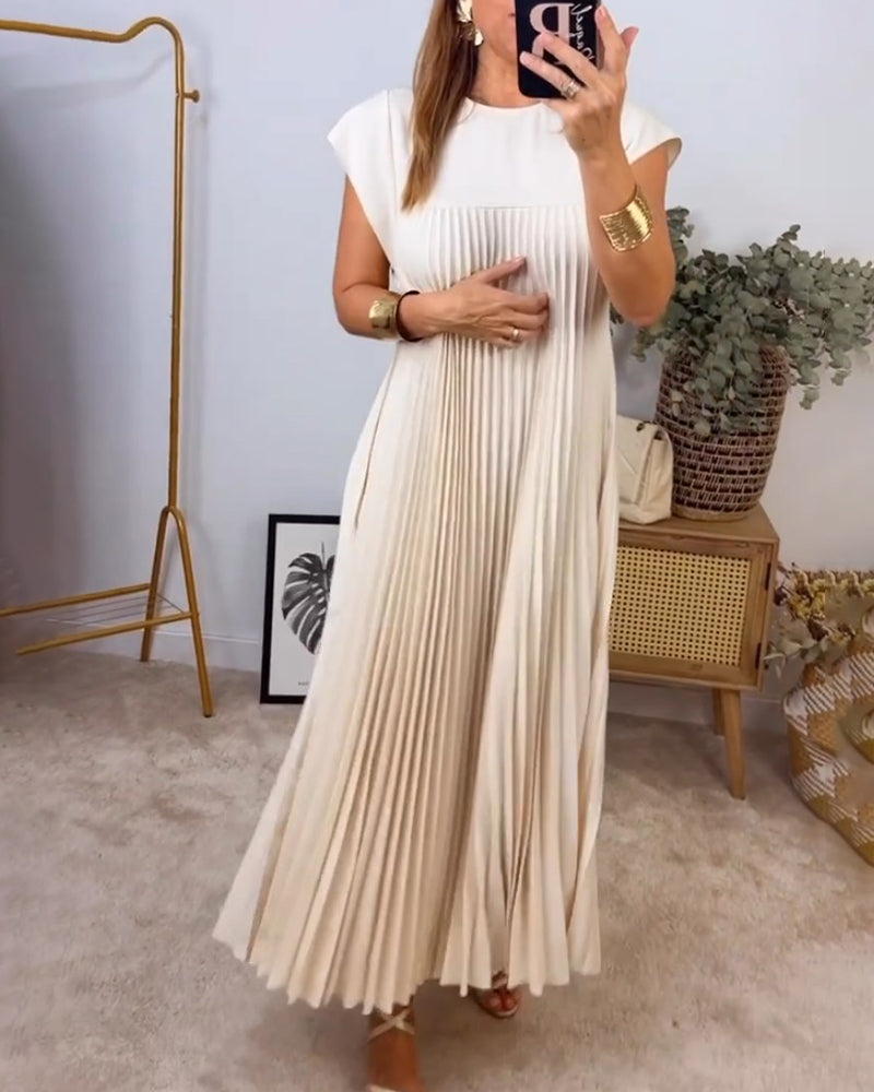 Amelia | Pleated Sleeveless Dress