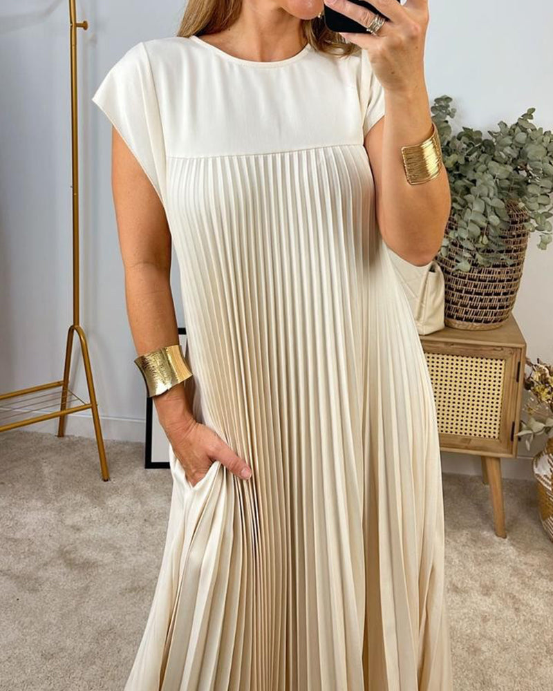Amelia | Pleated Sleeveless Dress