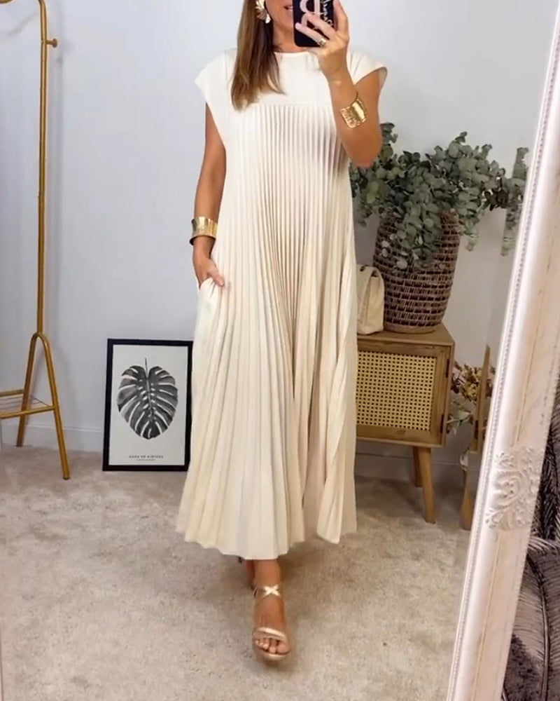 Amelia | Pleated Sleeveless Dress