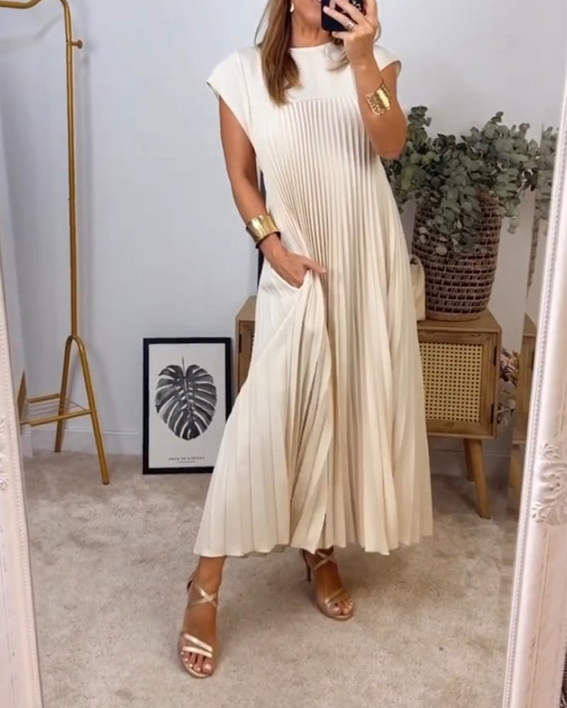 Amelia | Pleated Sleeveless Dress