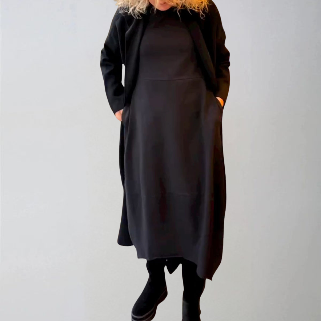 Clara | Autumn Midi Dress with Pockets