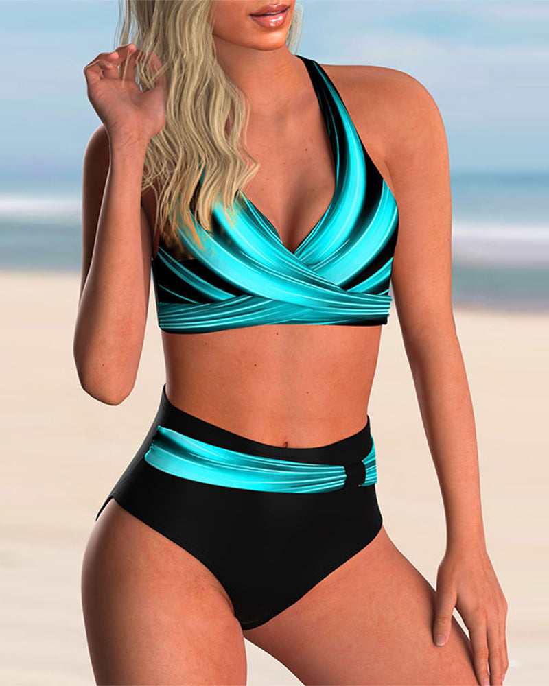 Liliana | Bikini Set with Cross Neckline and Pattern