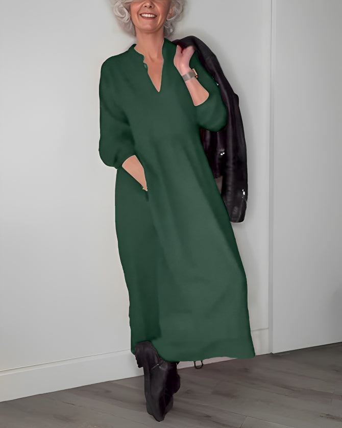Alena | Elegant Maxi Dress with V-Neck