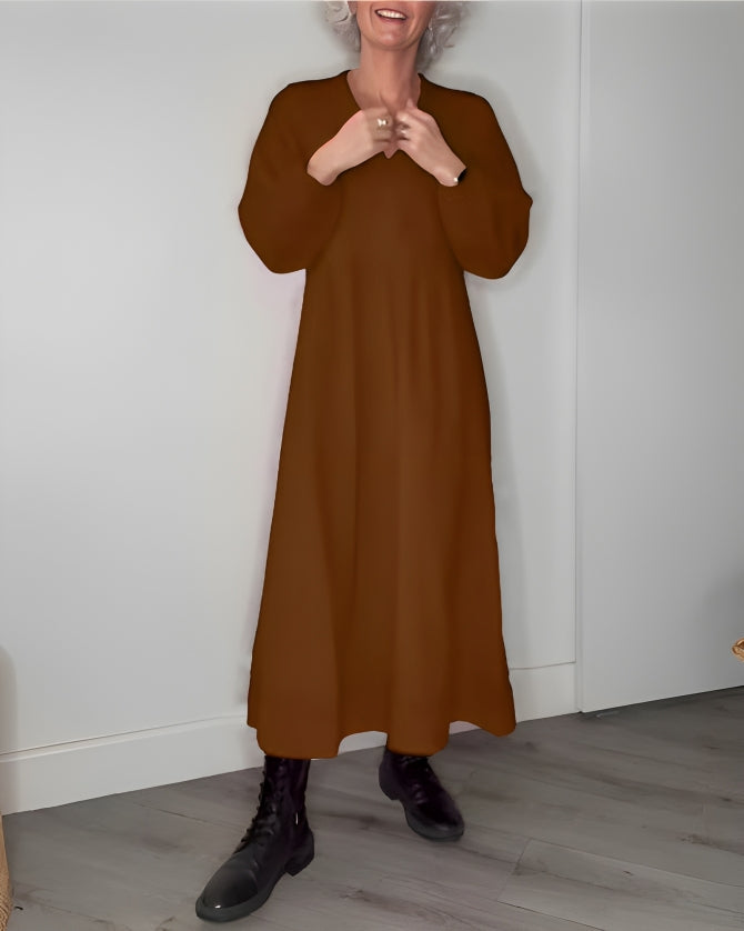 Alena | Elegant Maxi Dress with V-Neck