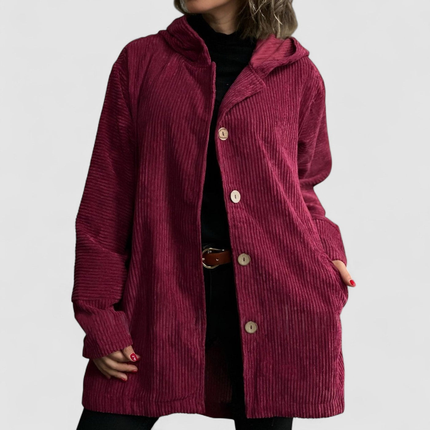 Ellen | Cozy Corduroy Hooded Jacket