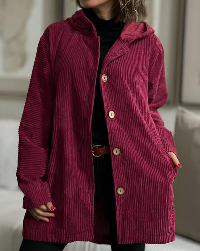 Ellen | Cozy Corduroy Hooded Jacket