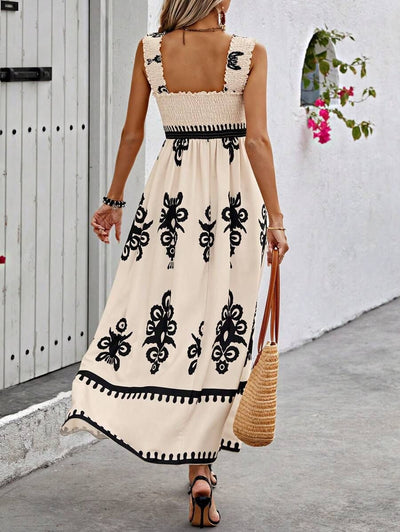 Harper | Chic Square Neck Sleeveless Printed Beach Dress