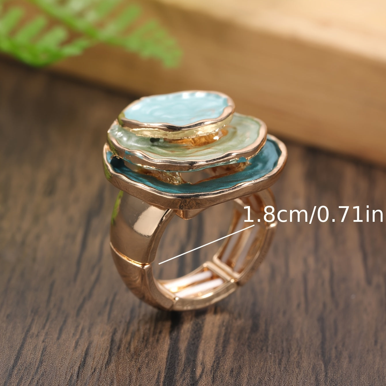 Therese | Boho Enamel Ring with Three Layers