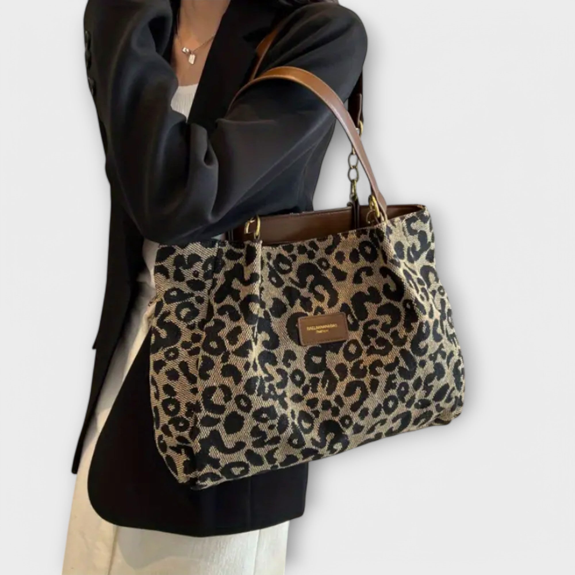 Abigail | Leopard Canvas Tote