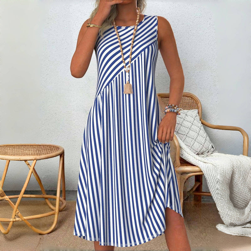 Leigh | Sleeveless Striped Summer Dress