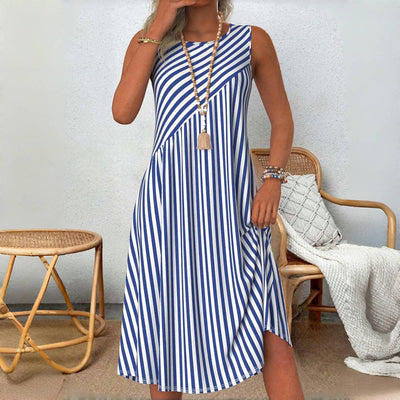 Leigh | Sleeveless Striped Summer Dress