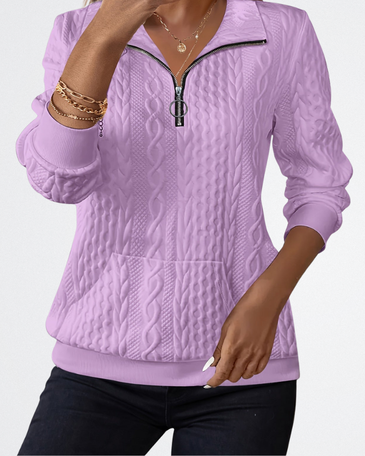 Claire | Soft Knit Zip Sweater