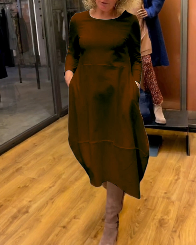 Clara | Autumn Midi Dress with Pockets