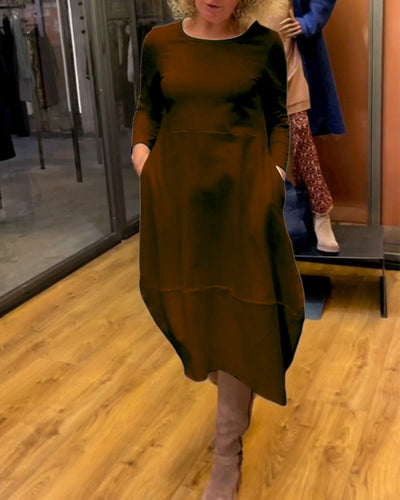 Clara | Autumn Midi Dress with Pockets