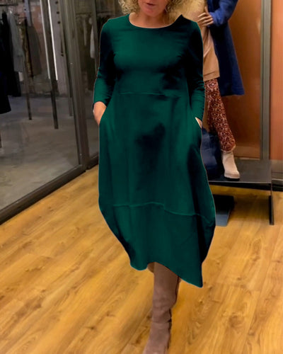 Clara | Autumn Midi Dress with Pockets