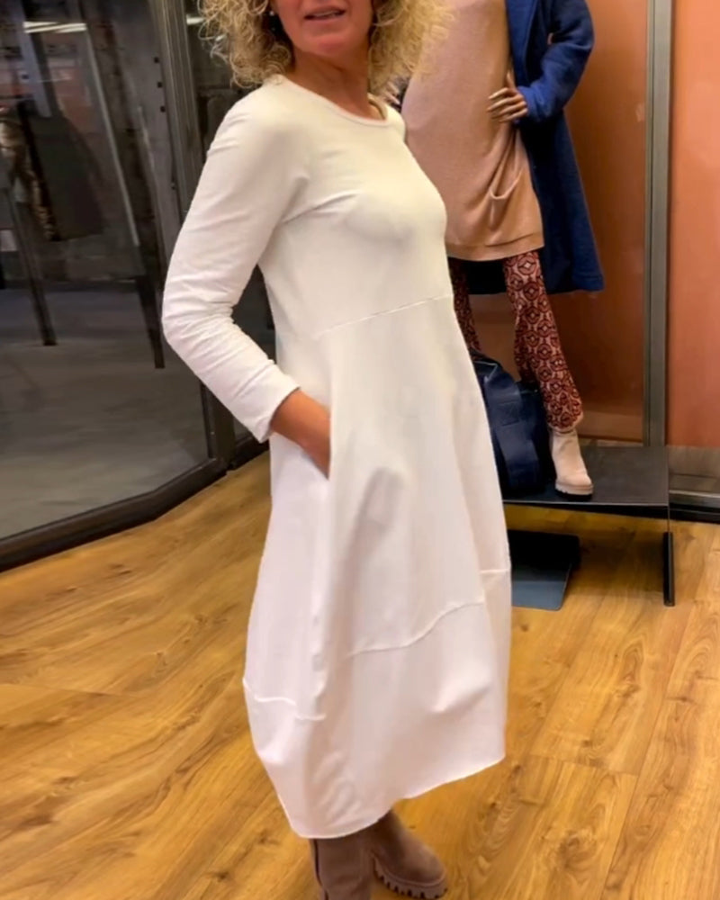 Clara | Autumn Midi Dress with Pockets