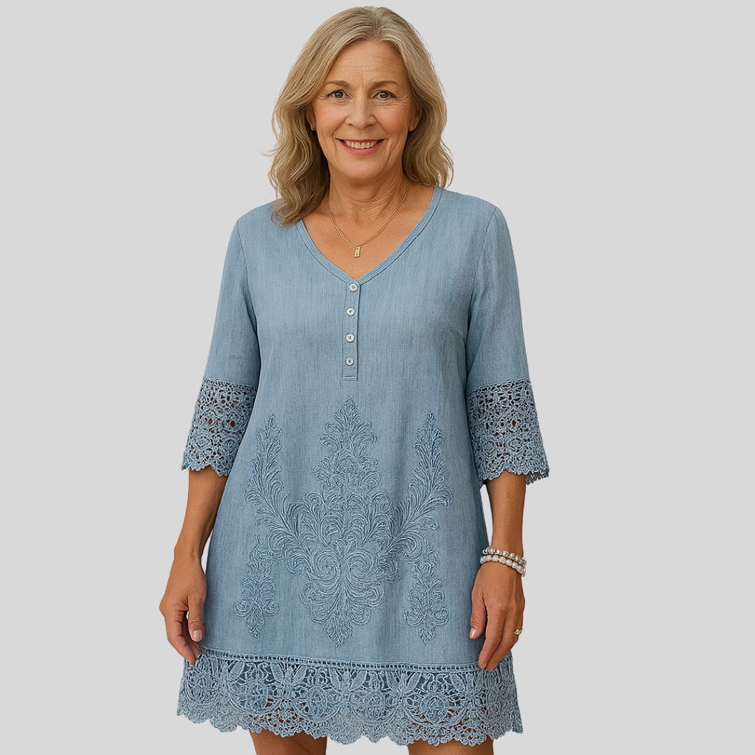 Wrenley | Lace Summer Dress with V-Neck