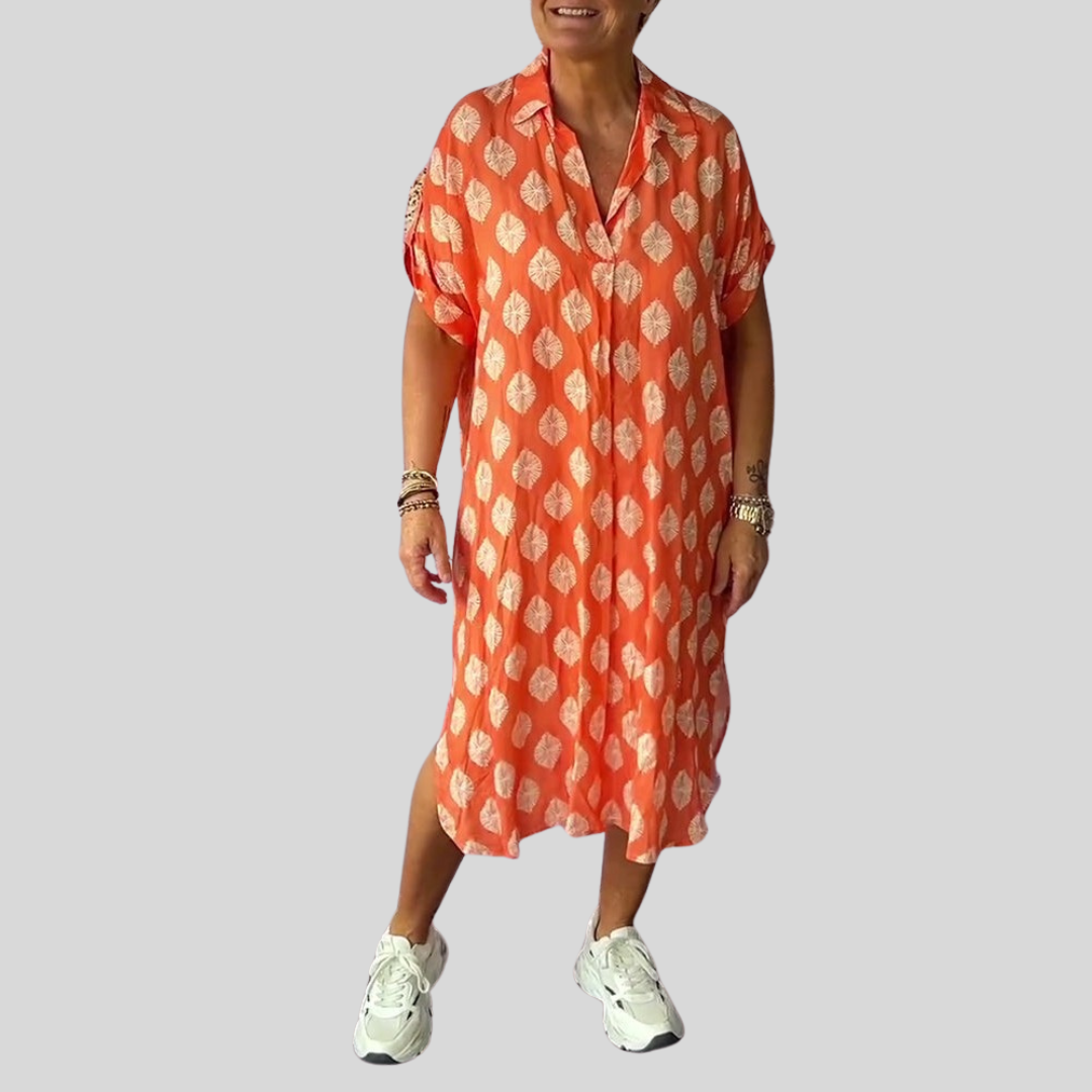 Marta | Elegant summer dress with a collar and short sleeves