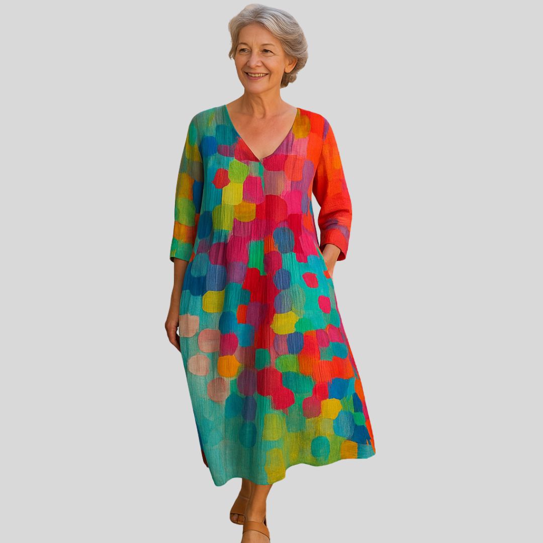 Gracie | Colorful Dress with V-Neck