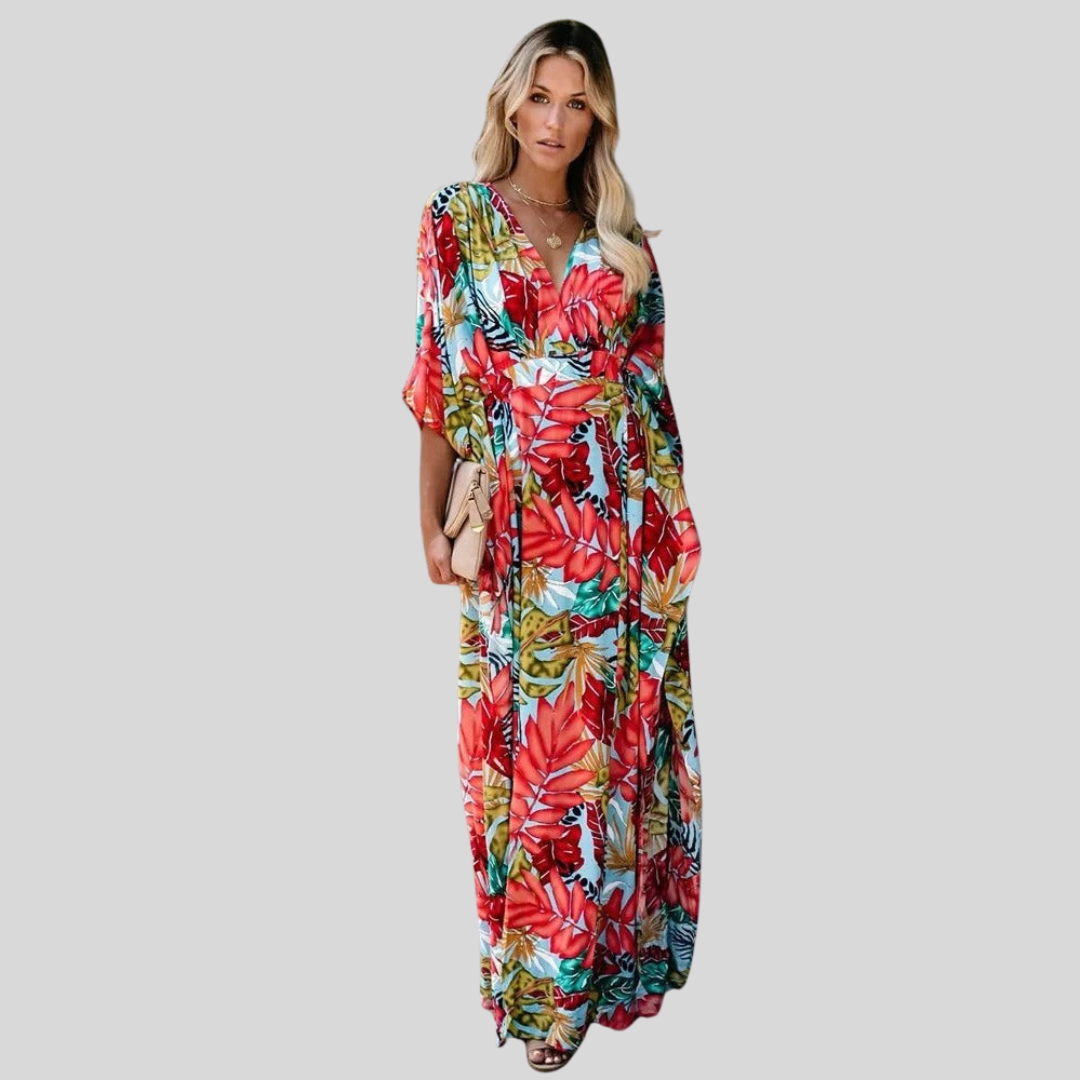 Natalia | Maxi dress with tropical pattern and loose fit