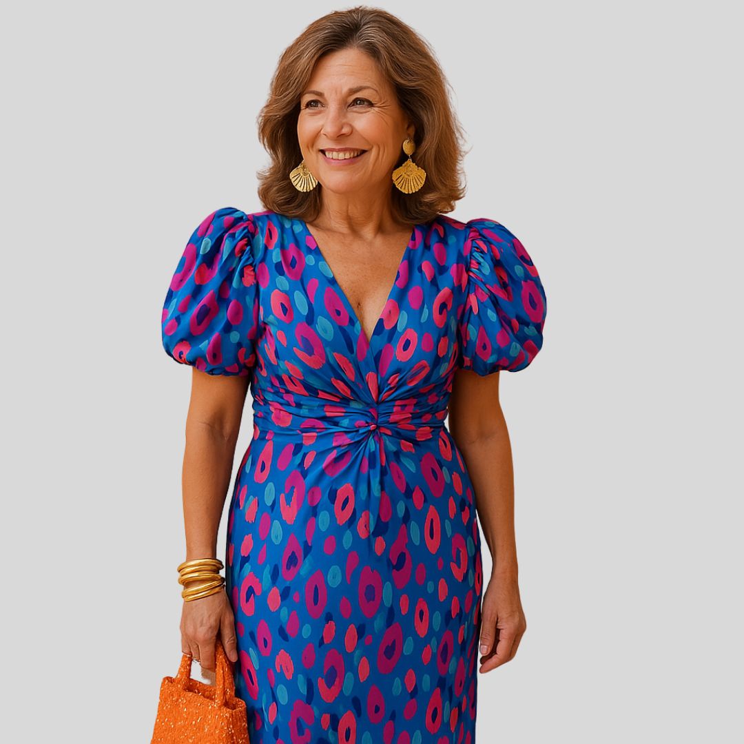Alexandra | Dress with Short Sleeves and Bright Colors