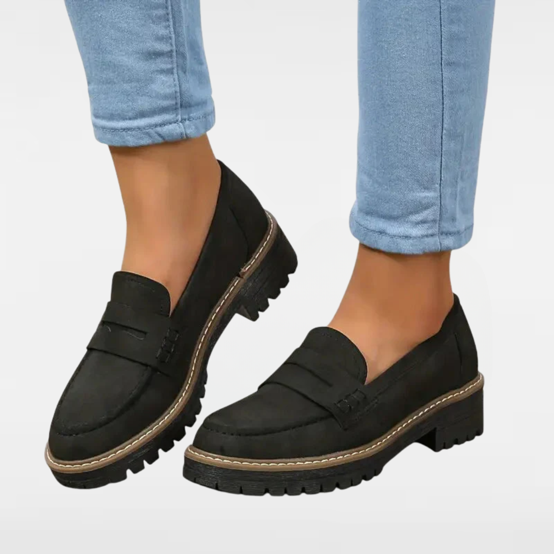 Bella | Women’s suede loafers with rugged sole