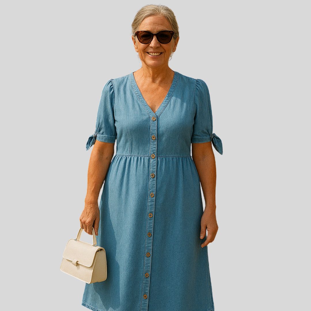 Murphy | Denim Dress with Elegant Accents