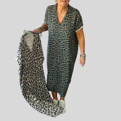 Natalie | Stylish leopard print midi dress