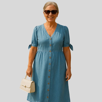 Murphy | Denim dress with elegant accents
