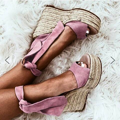 Selena | Sky Espadrille Wedges